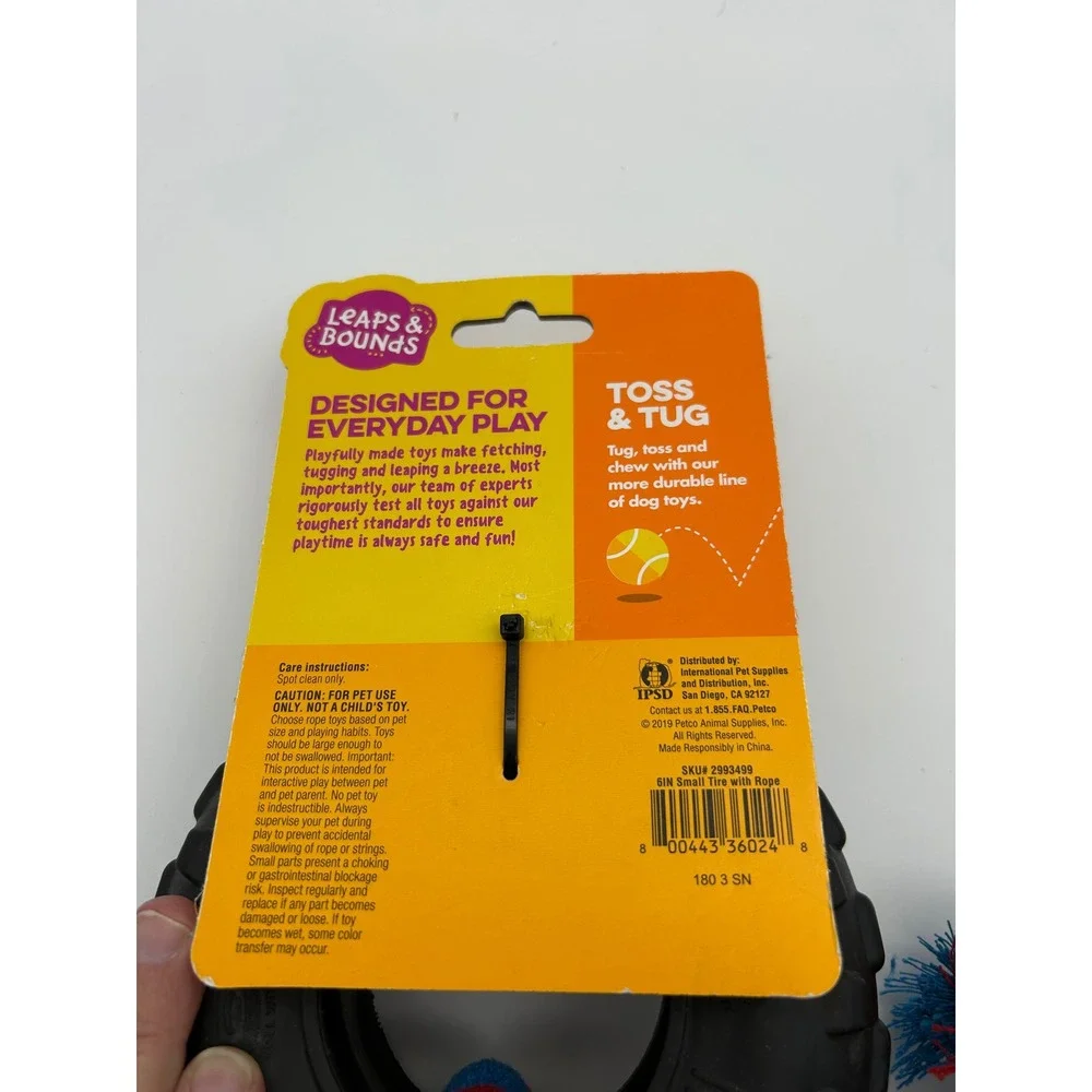 Leaps & Bounds Tough-O-Meter Toss & Tug‎ Tire Dog Toy small